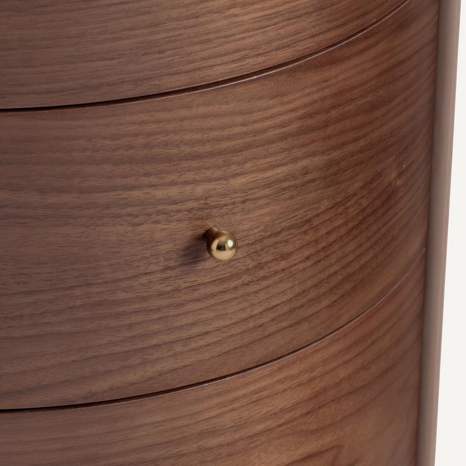 AM.PM Commode chevet plaqué noyer et cuir  