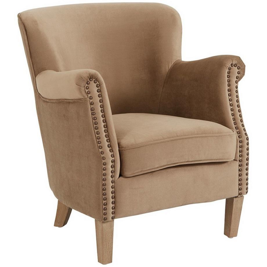 Blanc d'Ivoire Fauteuil Claude velours cannelle  