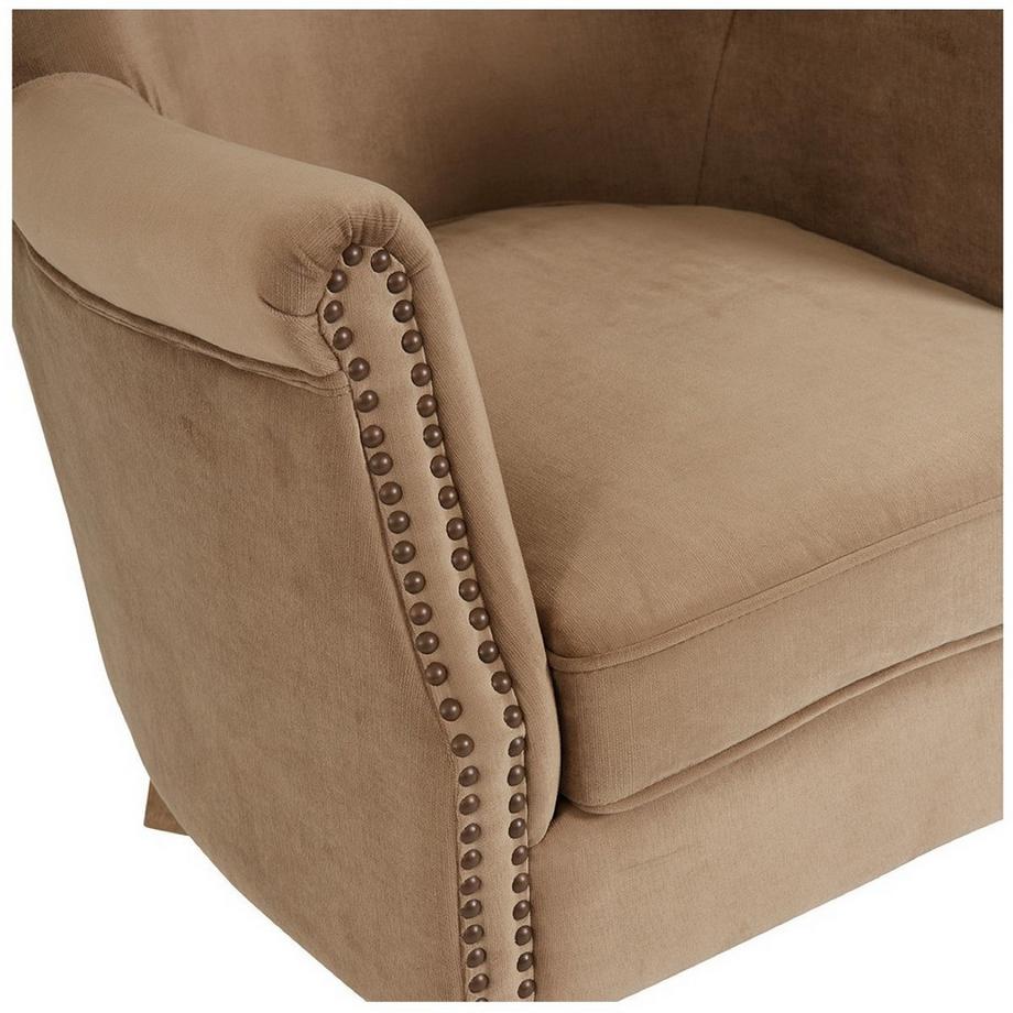 Blanc d'Ivoire Fauteuil Claude velours cannelle  