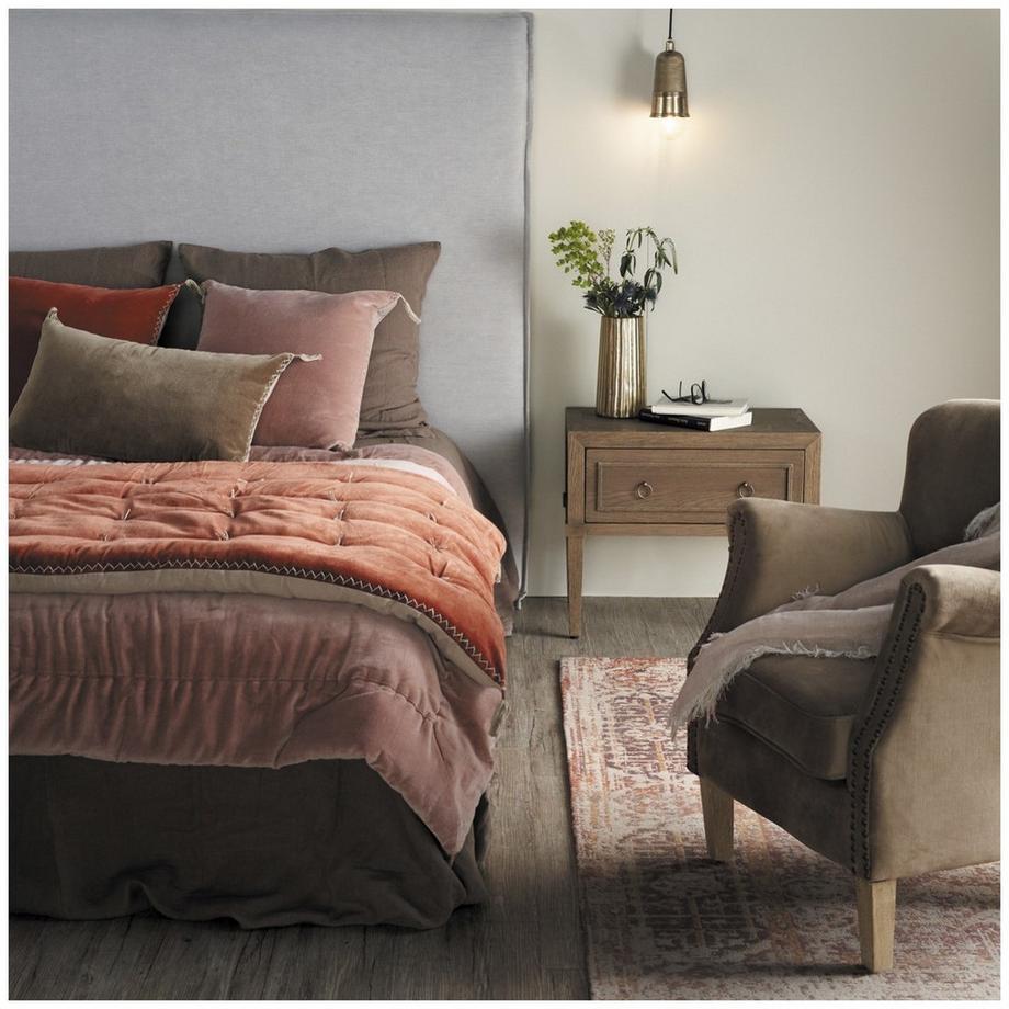 Blanc d'Ivoire Fauteuil Claude velours cannelle  