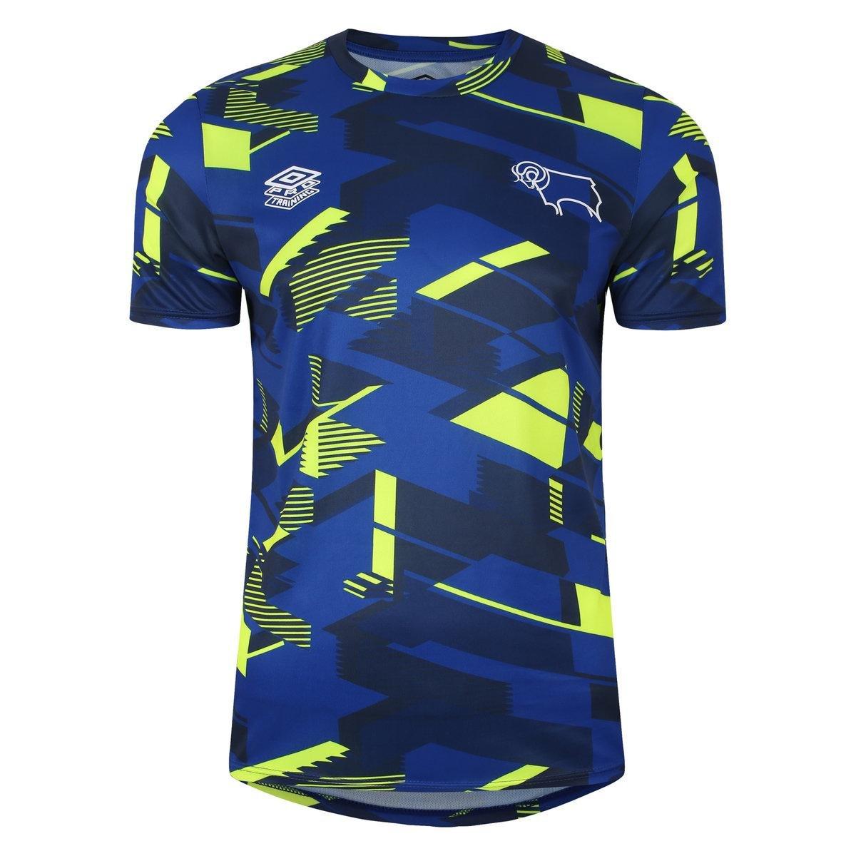 Image of Trikot 2324, Fc Derby County, Aufwärmen Mädchen Blau Bedruckt 140