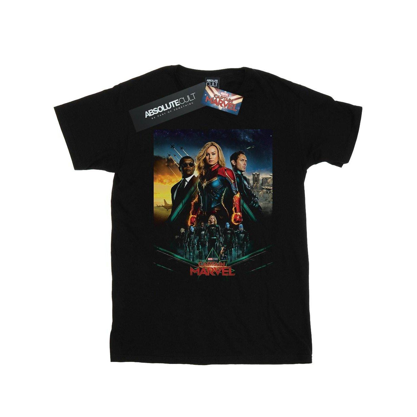 Image of Captain Movie Starforce Poster Tshirt Mädchen Schwarz 140/146