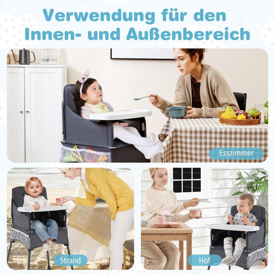 Northix  Klappbarer Babyhochstuhl, verstellbar 