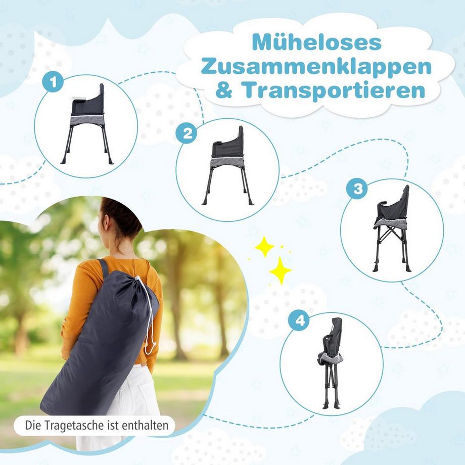 Northix  Klappbarer Babyhochstuhl, verstellbar 