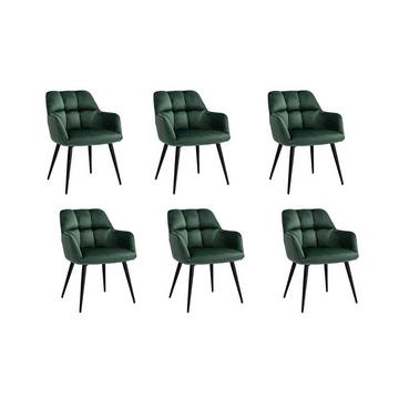 Stuhl 6erSet Samt Metall PEGA