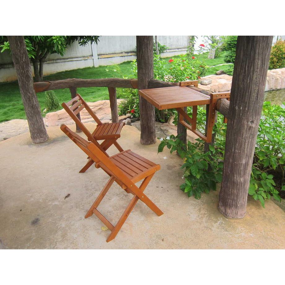 mutoni Set da balcone Berkeleyptus naturale (3 pezzi)  