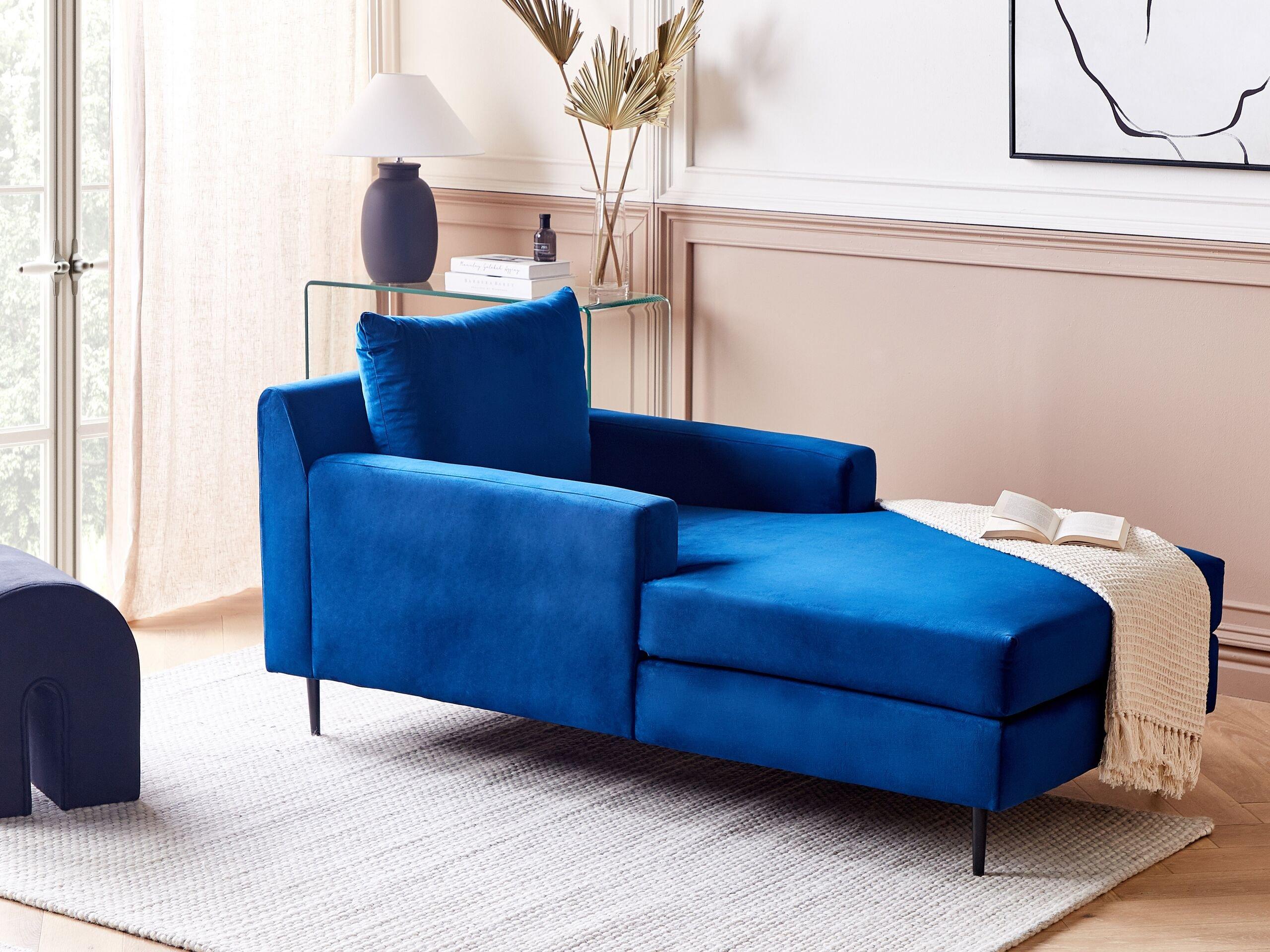 Beliani Chaiselongue aus Samtstoff Modern GUERET  