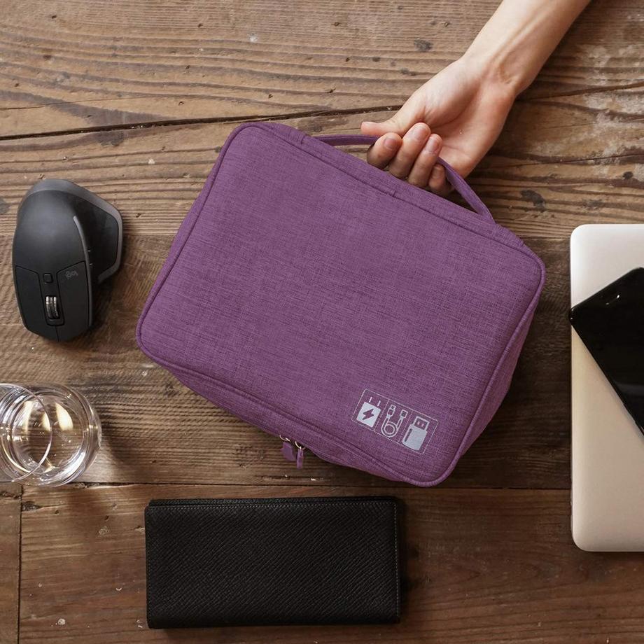 Only-bags.store  Kabelorganisationstasche Wasserdichte Kabeltasche Kleine Tasche mit fester Platte 