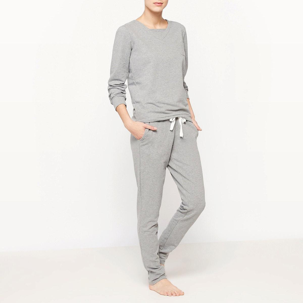 Image of 2-teiliger Pyjama Aus Sweatware Damen Grau 46