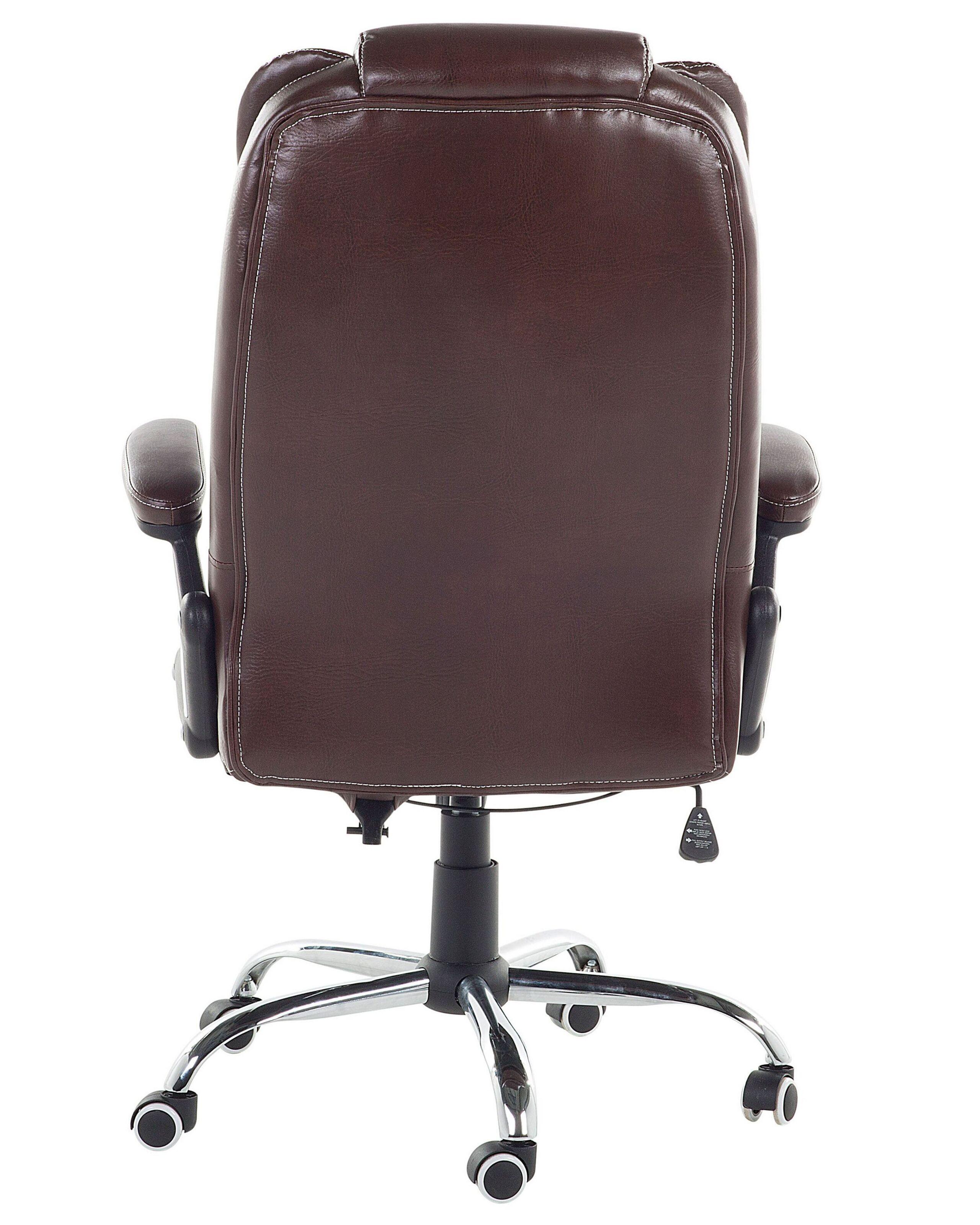 Beliani Fauteuil de bureau en Cuir PU Traditionnel ROYAL  