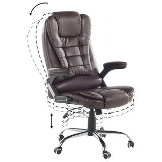 Beliani Fauteuil de bureau en Cuir PU Traditionnel ROYAL  