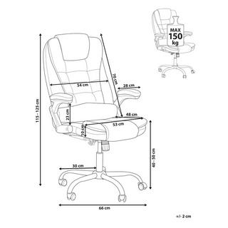 Beliani Fauteuil de bureau en Cuir PU Traditionnel ROYAL  