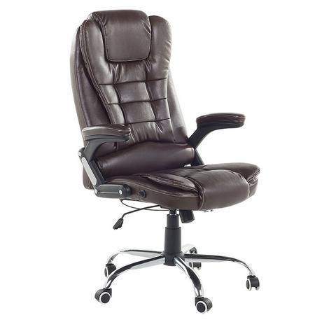 Beliani Fauteuil de bureau en Cuir PU Traditionnel ROYAL  