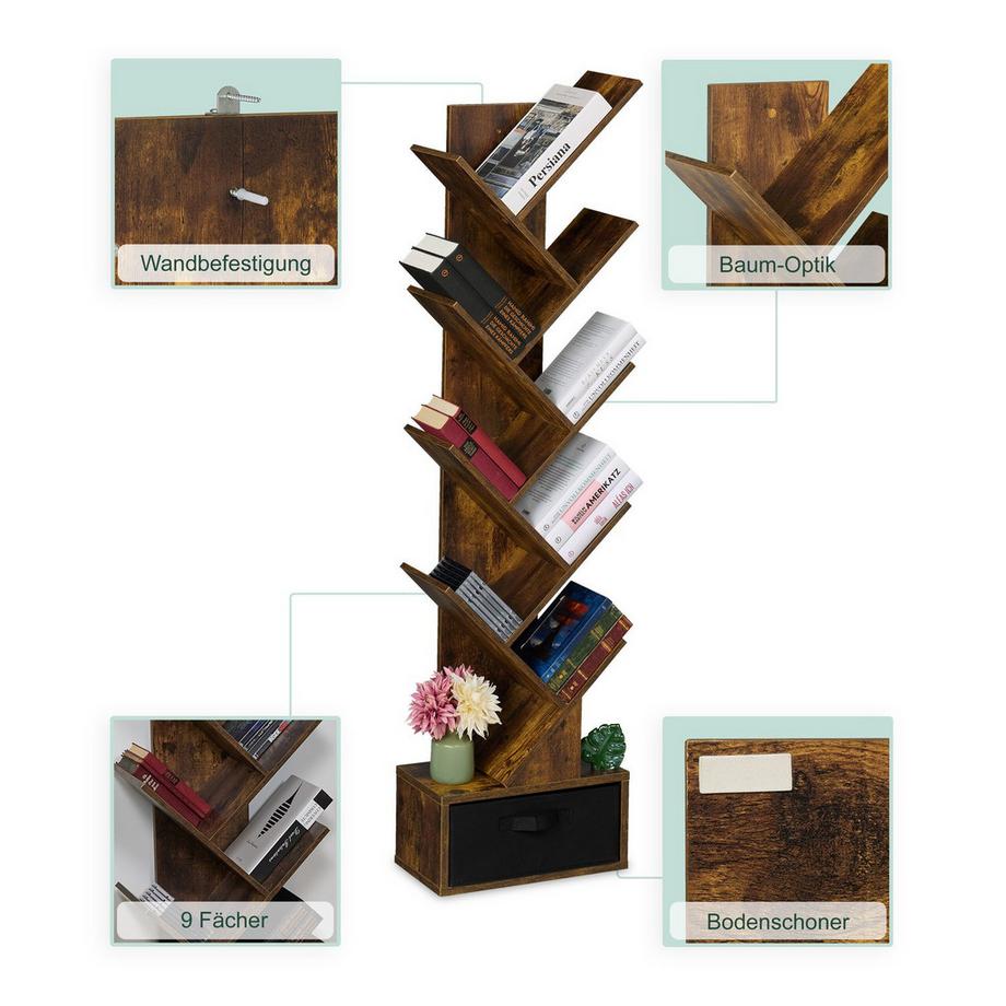 Northix Bibliothèque en forme d'arbre  