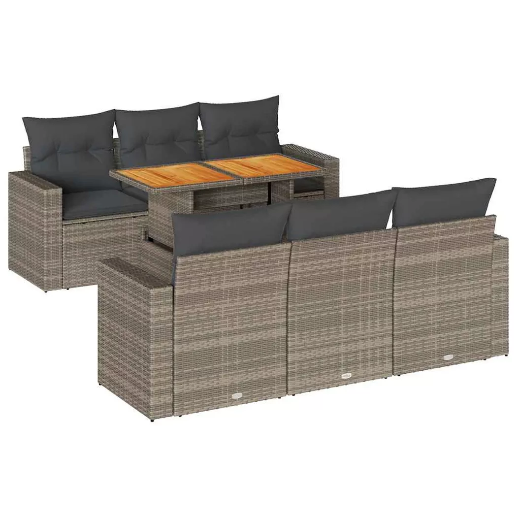 VidaXL - Garten sofagarnitur poly-rattan, One Size, Grau