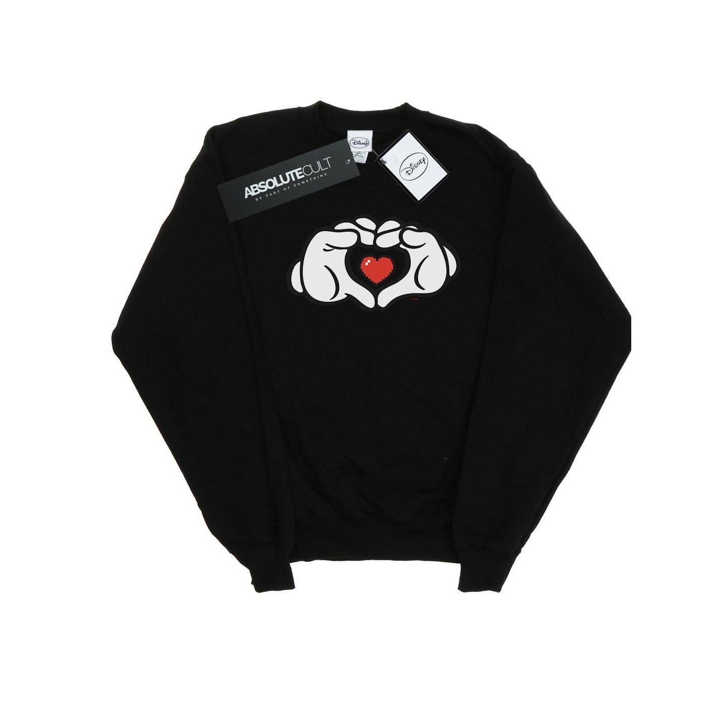 Image of Mickey Mouse Heart Hands Sweatshirt Herren Schwarz 4XL