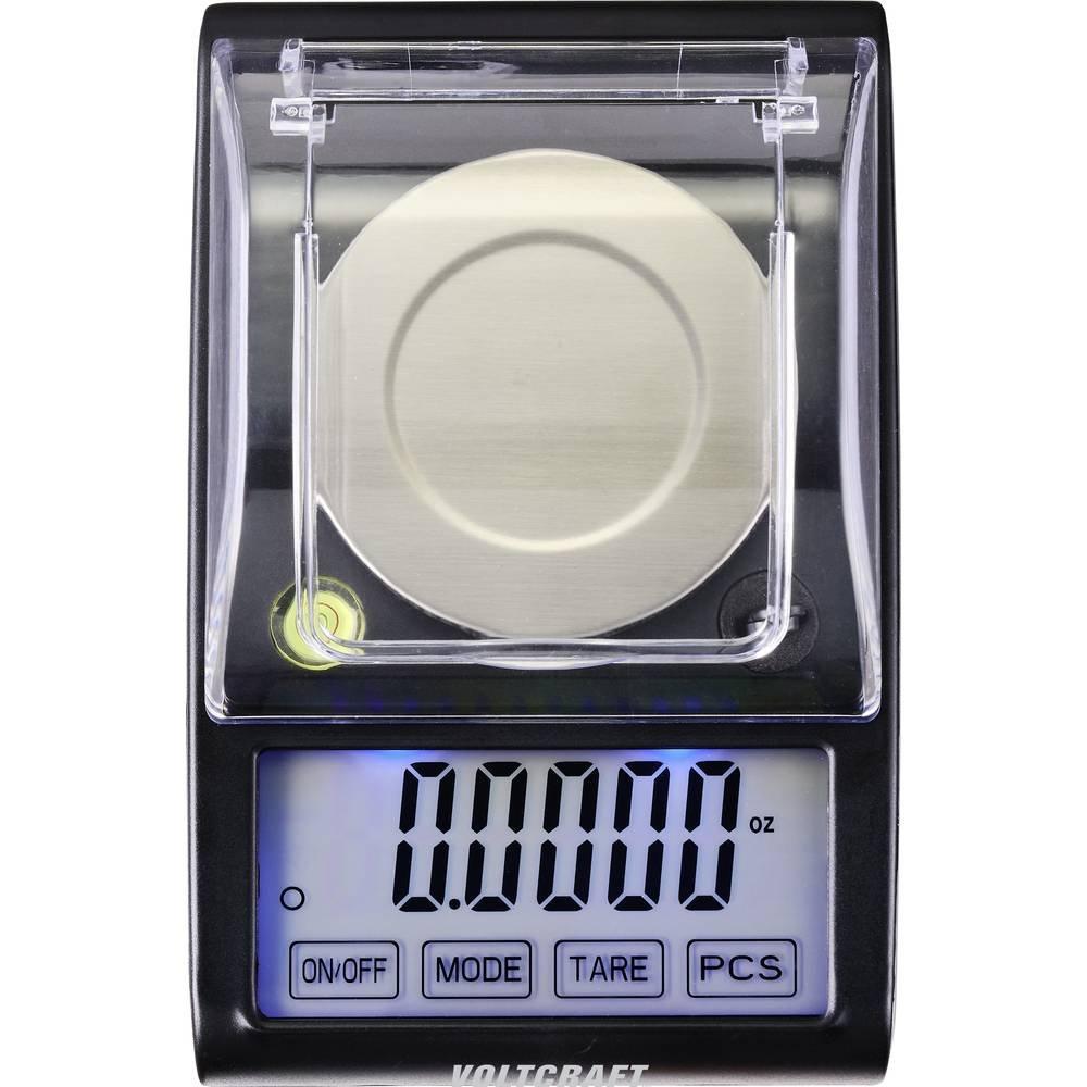 VOLTCRAFT PS-50 Bilancia di precisione Portata max. 50 g Risoluzione 0.001 g a batteria, via USB Nero  
