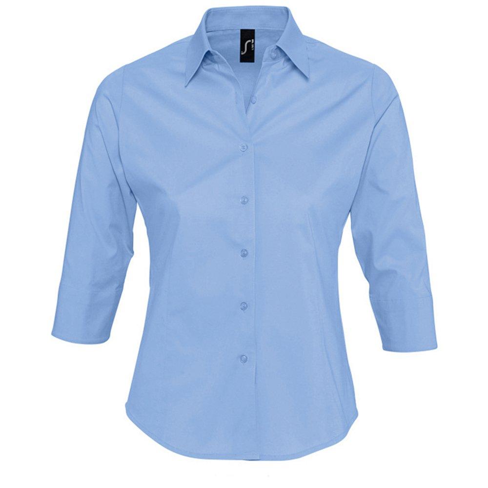 Image of Effect Bluse Arbeitsbluse, 34ärmel Damen Himmelblau M