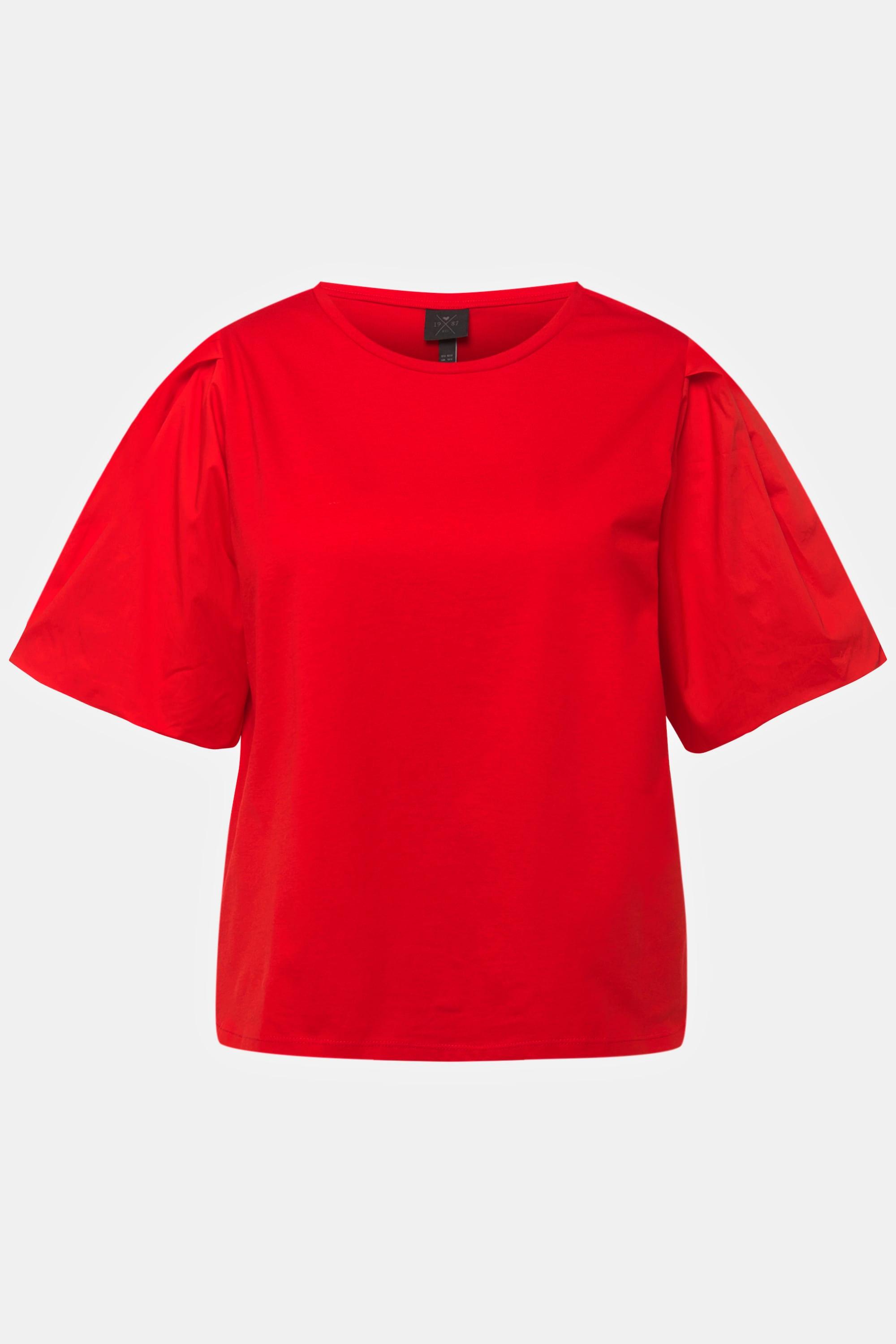 Ulla Popken  T-shirt classica con scollo a girocollo e mezze maniche blusanti 