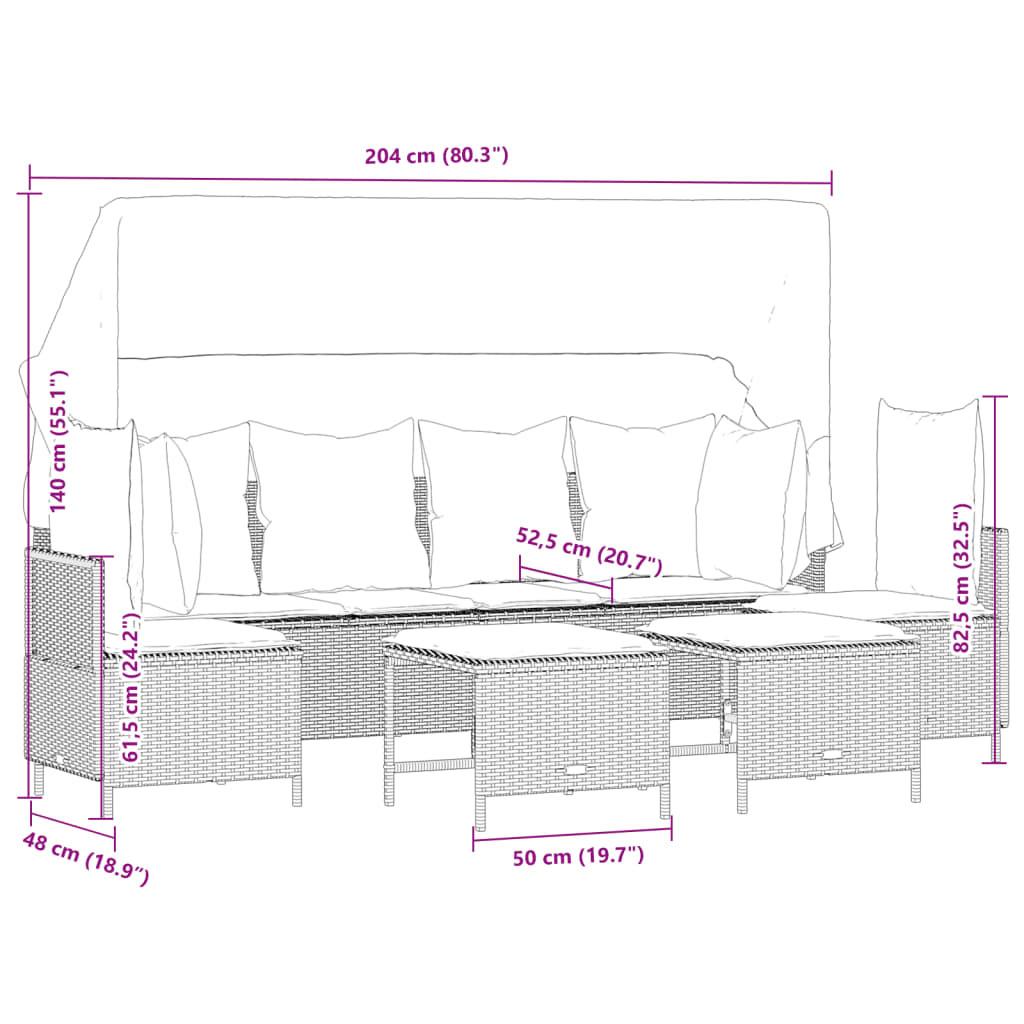 VidaXL Garten sofagarnitur poly-rattan  