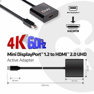 Club3D  CLUB3D Mini DisplayPort 1.2 to HDMI 2.0 UHD Active Adapter 
