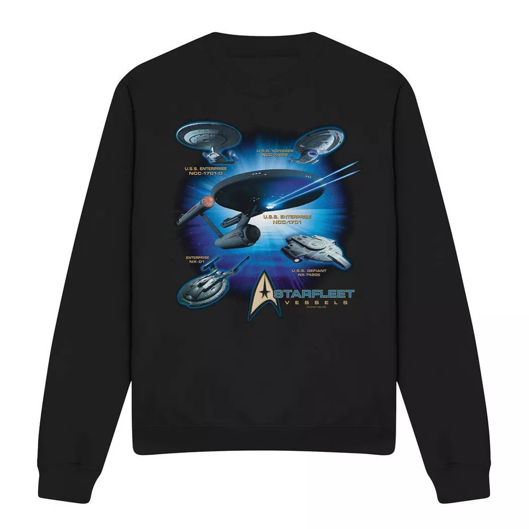 Star Trek - Starfleet Vessels Sweatshirt, für Damen, Schwarz, Größe XXL