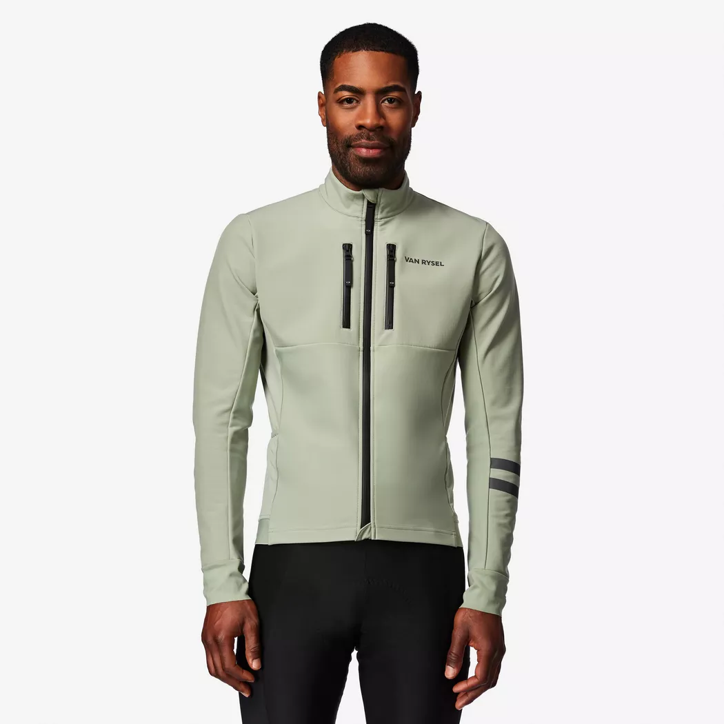 VAN RYSEL - Winter-Rennradjacke EDR Grün, XXL, Schwarz