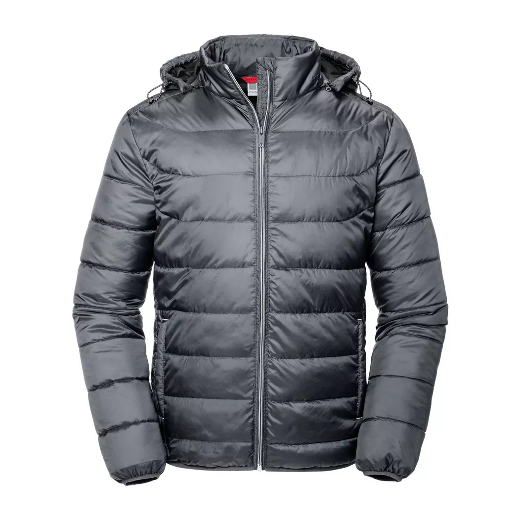 Russell - Nano Steppjacke mit Kapuze, für Herren, Grau, Größe XXL