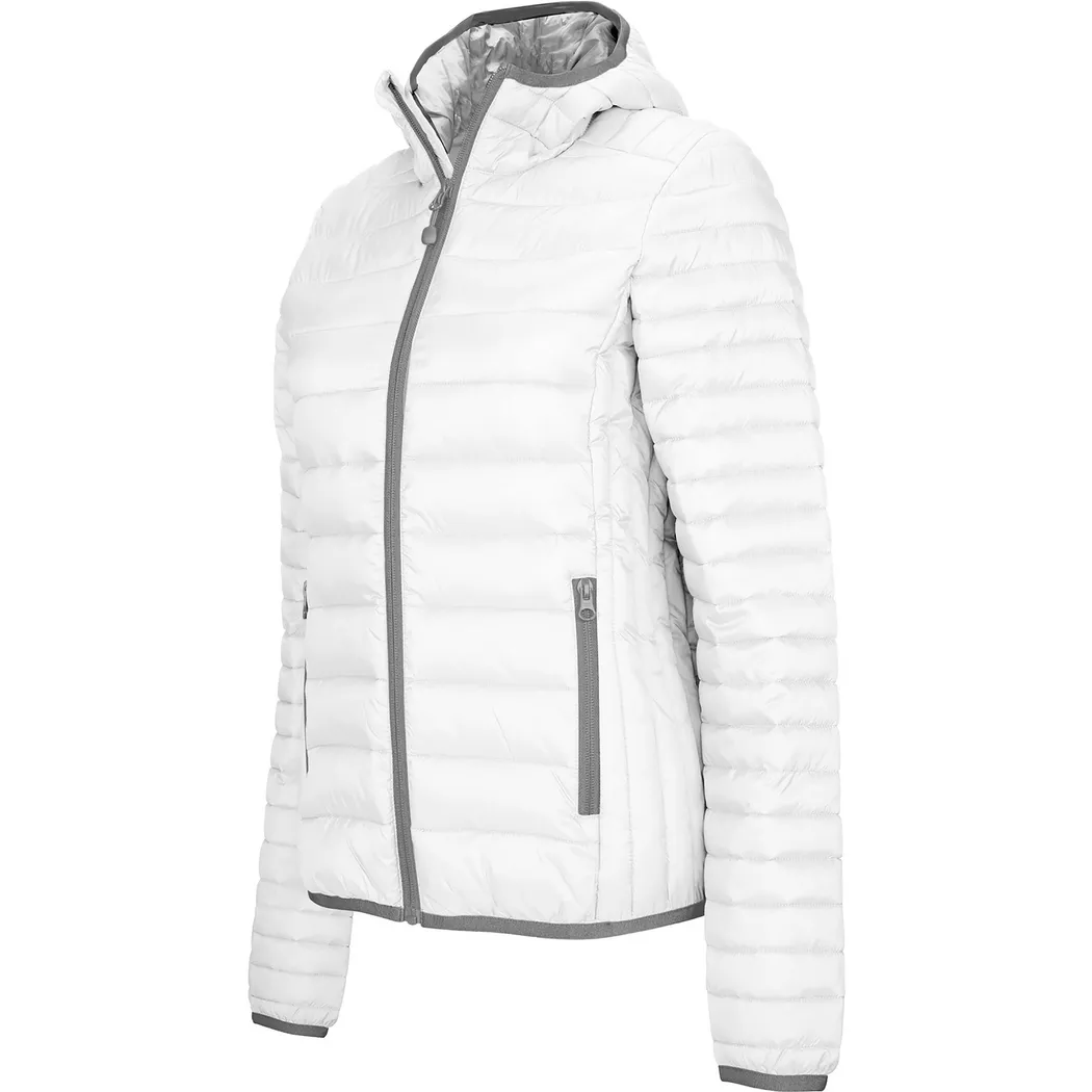 Kariban - damen-daunenjacke légère capuche, für Damen, Weiss, Größe S