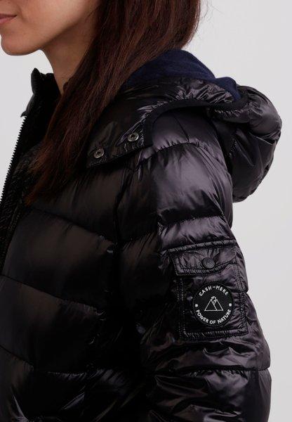 CASH-MERE.CH Piumino con Cappuccio Fodera in Cashmere Effetto Lucido  