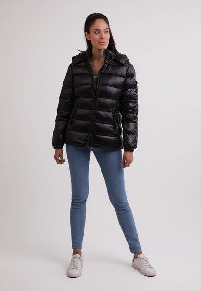 CASH-MERE.CH Piumino con Cappuccio Fodera in Cashmere Effetto Lucido  