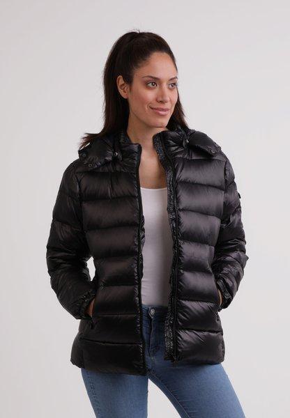 CASH-MERE.CH Piumino con Cappuccio Fodera in Cashmere Effetto Lucido  