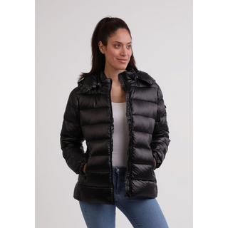 CASH-MERE.CH Piumino con Cappuccio Fodera in Cashmere Effetto Lucido  