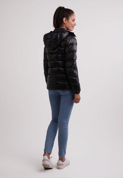 CASH-MERE.CH Piumino con Cappuccio Fodera in Cashmere Effetto Lucido  