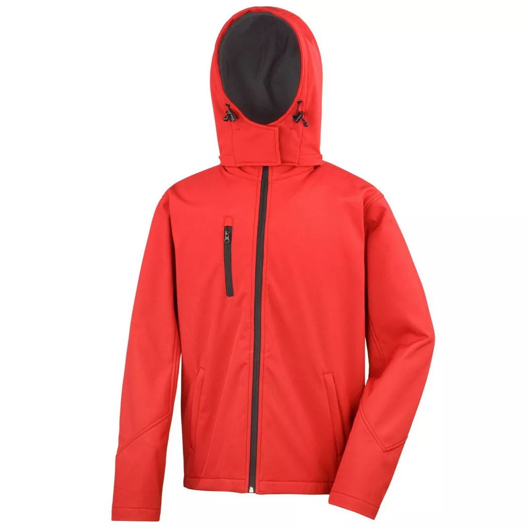 Result - Core Softshell Jacke Lite mit Kapuze, für Herren, Rot Bunt, Größe L
