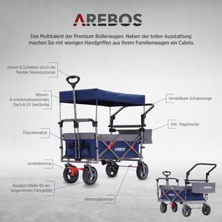 Arebos  Bollerwagen mit Dach | Handwagen | Transportkarre | Gerätewagen 