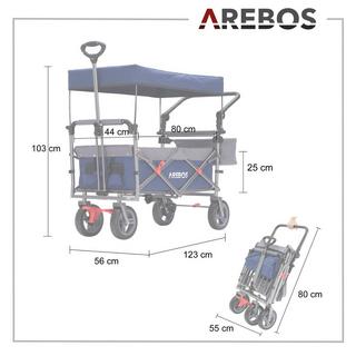 Arebos  Charrette à bras avec toit | Charrette à bras | Chariot de transport | Chariot à matériel 