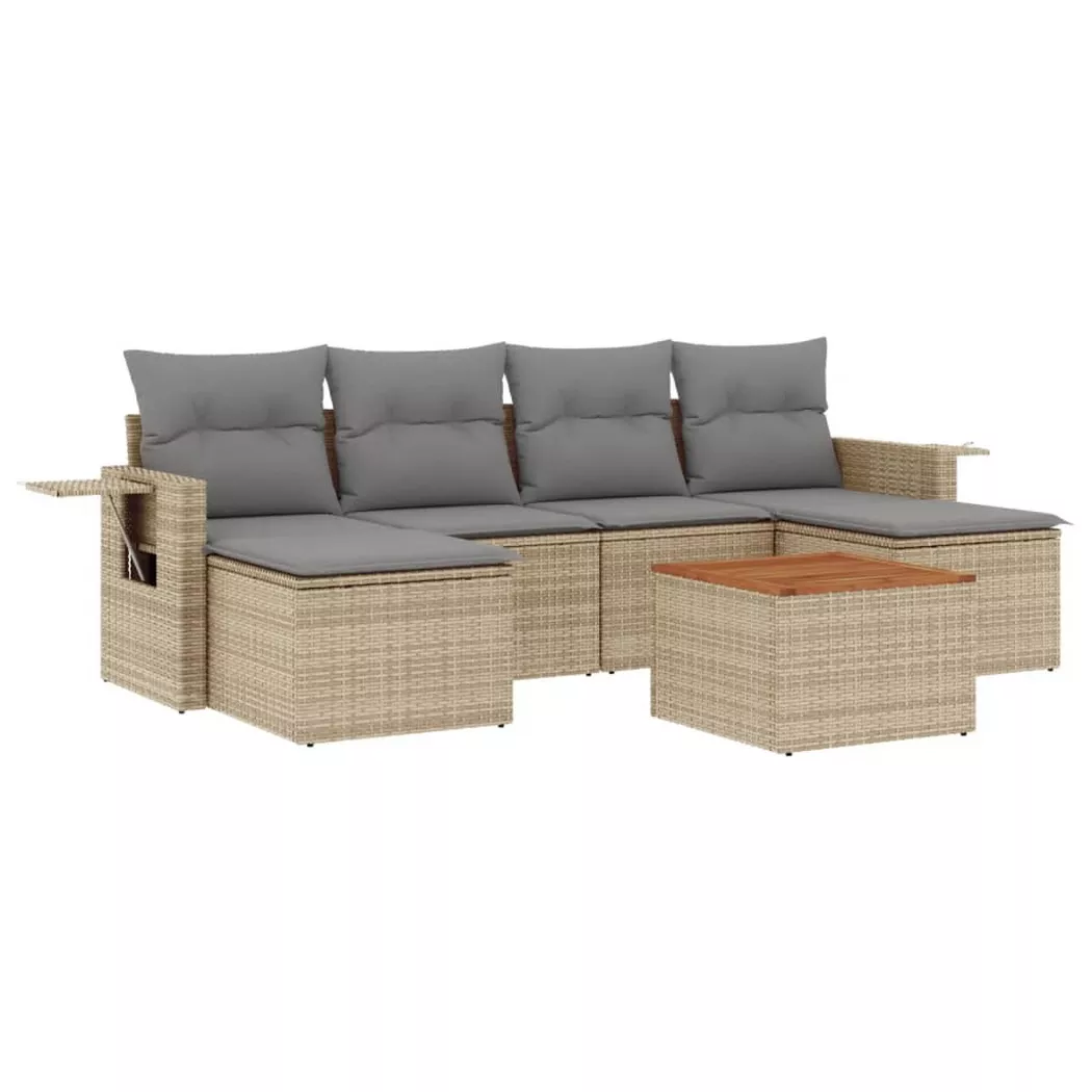 VidaXL - Garten sofagarnitur poly-rattan, One Size, Beige