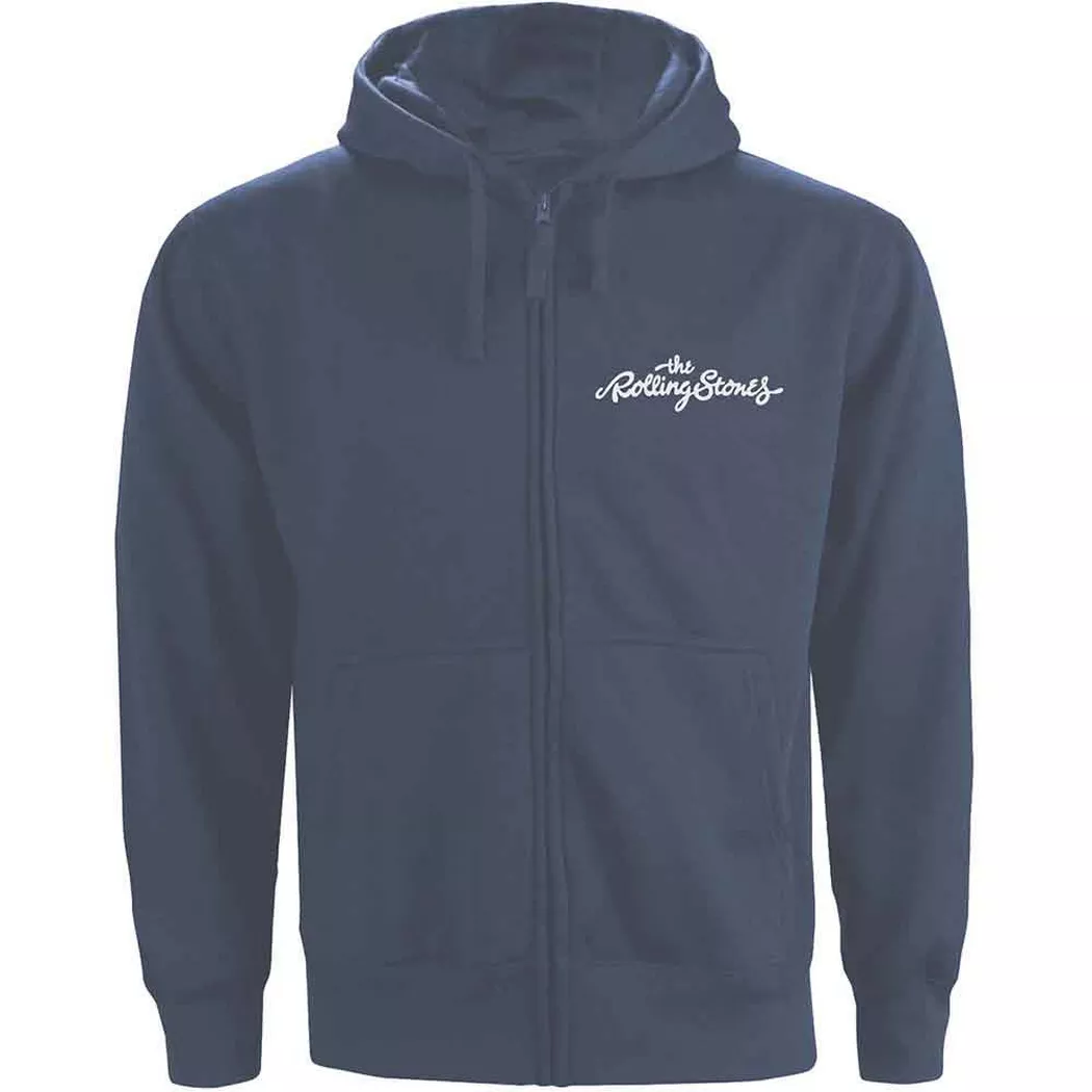 The Rolling Stones - Classic Hoodie mit durchgehendem Reißverschluss, für Damen, Blau, Größe M
