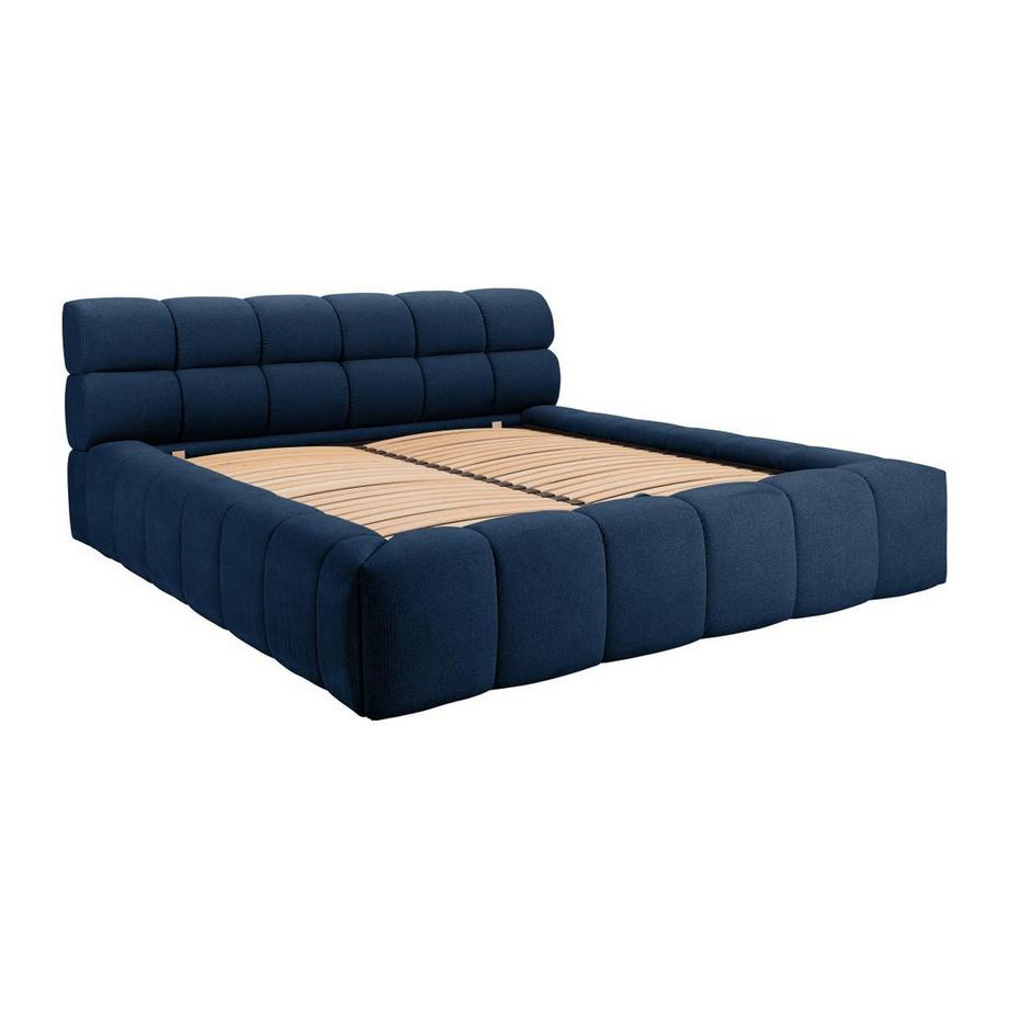 PASCAL MORABITO Lit coffre 180 x 200 cm - Tissu - Bleu nuit + Matelas - FORVIK II de Pascal Morabito  
