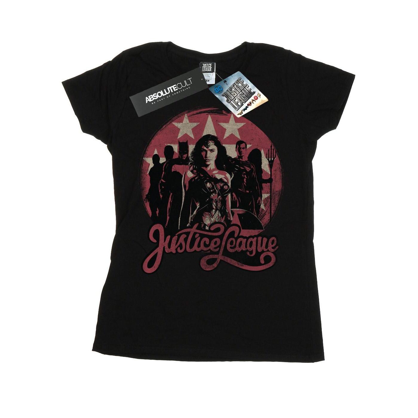 Image of Justice League Movie Group Pose Tshirt Damen Schwarz M
