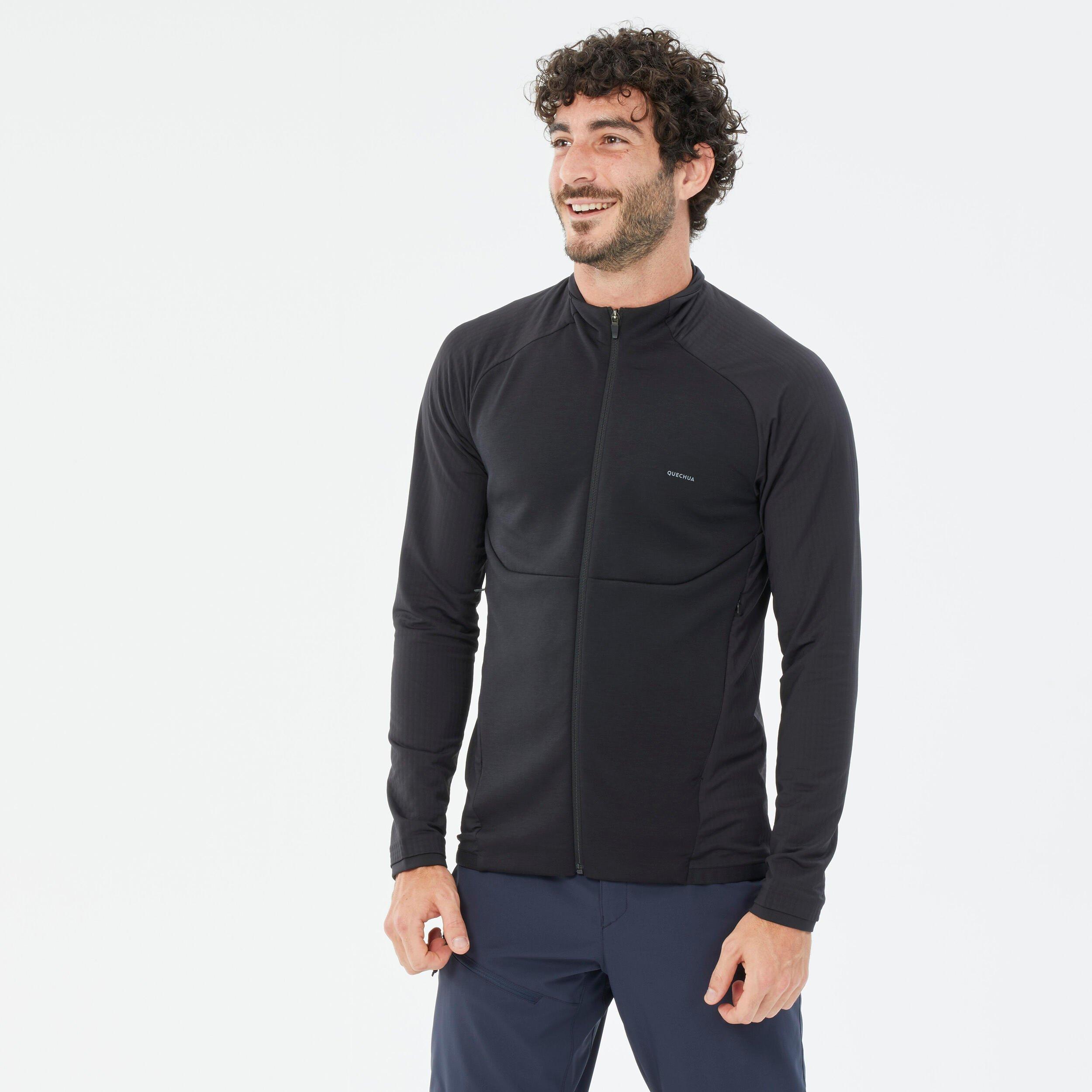 Image of Fleecejacke Leicht Bergwandern - Mh520 Light Herren Schwarz Leicht 3XL