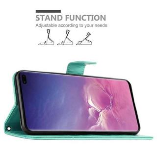 Cadorabo  Hülle für Samsung Galaxy S10 PLUS Blumen Design Magnetverschluss 