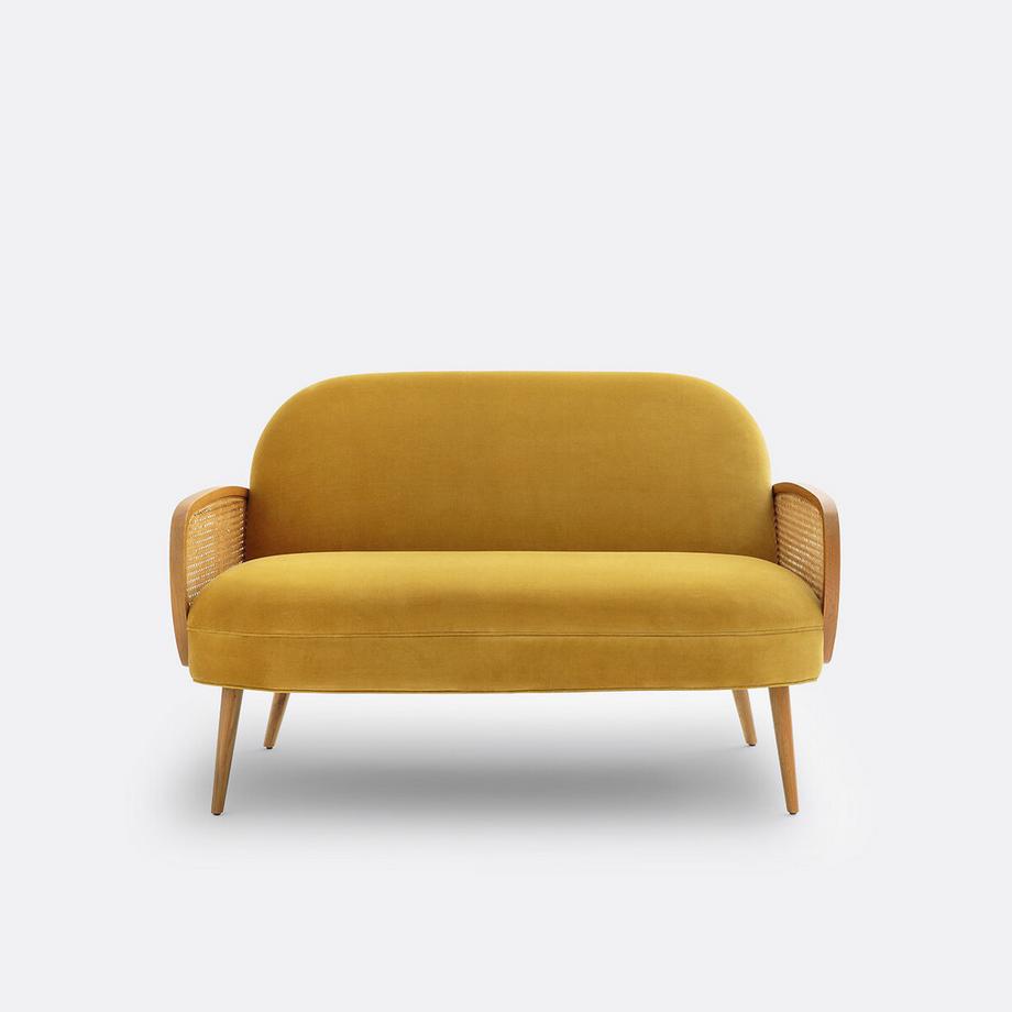 La Redoute Intérieurs Canapé velours et cannage  