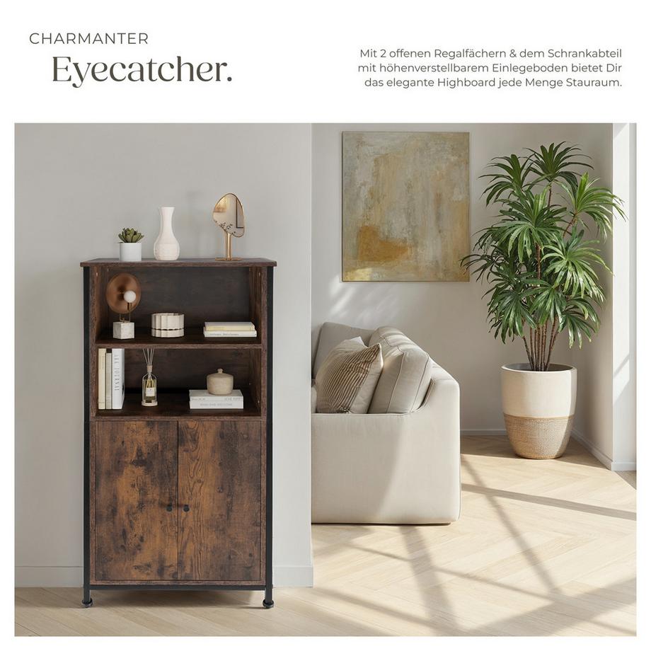 Tectake Highboard Doncaster Industrial Style Holz und Stahl  