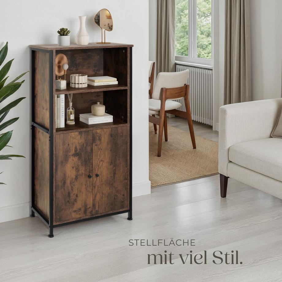 Tectake Highboard Doncaster Industrial Style Holz und Stahl  