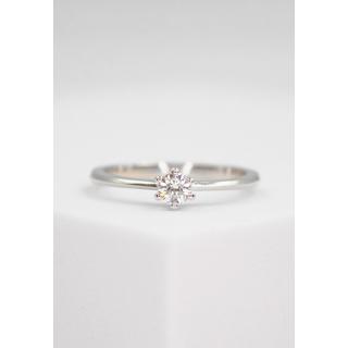 MUAU Schmuck  Solitaire Ring 750/18K Weissgold Diamant 0.20ct. 