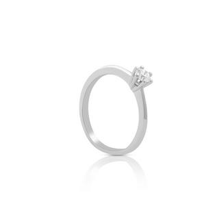 MUAU Schmuck  Solitaire Ring 750/18K Weissgold Diamant 0.20ct. 