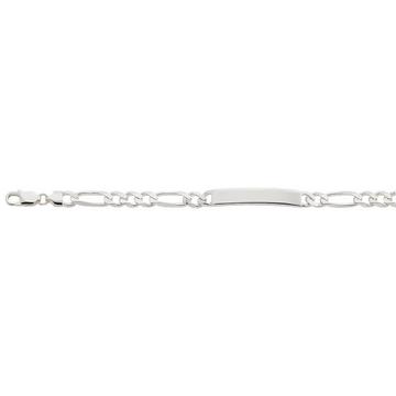 ID-Bracelet Figaro Silber 925, 7.6mm, 21cm