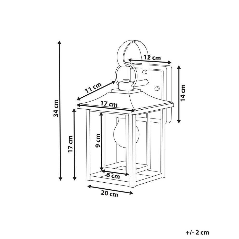 Beliani Applique a per esterni en Ferro Retrò ALMOND  